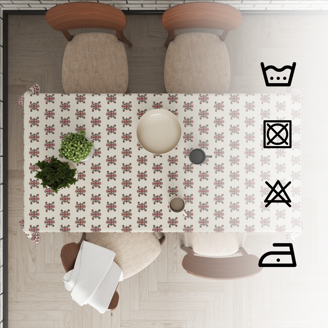 Maroon Block| Premium Quality | Table Cloth | Dining Table Cloth image 3