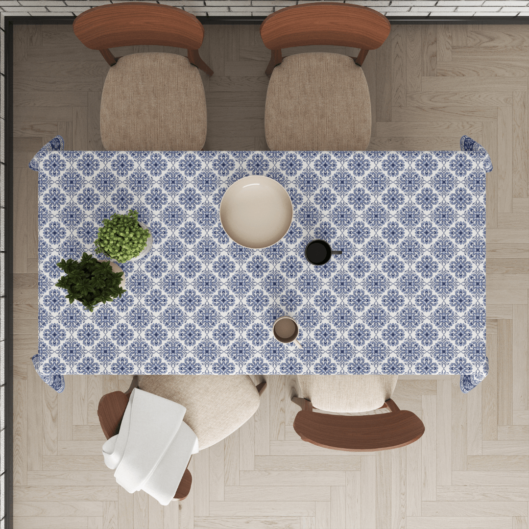 Turkish Blue| Premium Quality | Table Cloth | Dining Table Cloth image 4