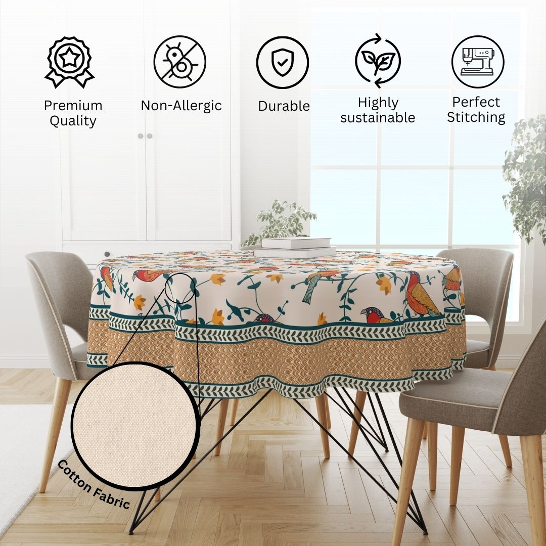Bird's Land | Premium Quality | Table Cloth/ Table Linen | Kitchen Linen image 2