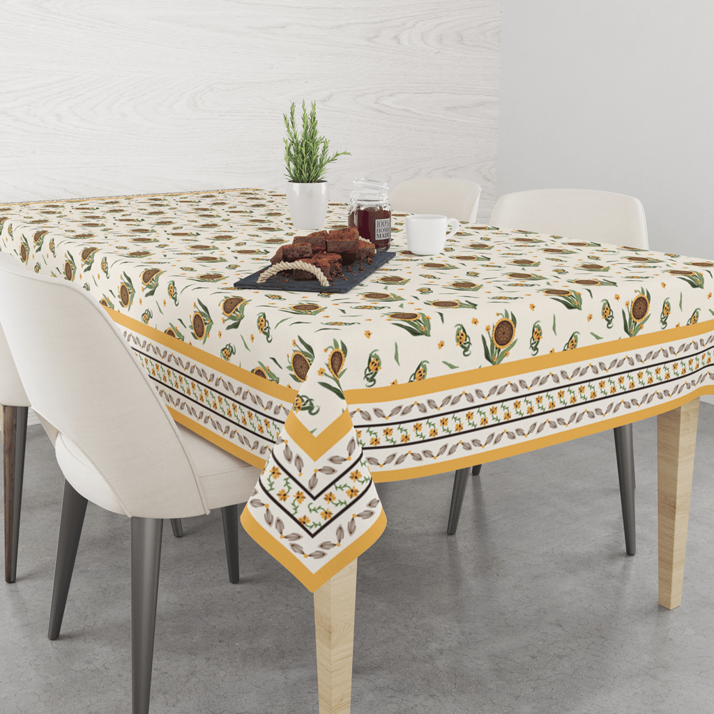 Sunflower | Premium Quality | Table Cloth | 6 seater Dining Table Cloth